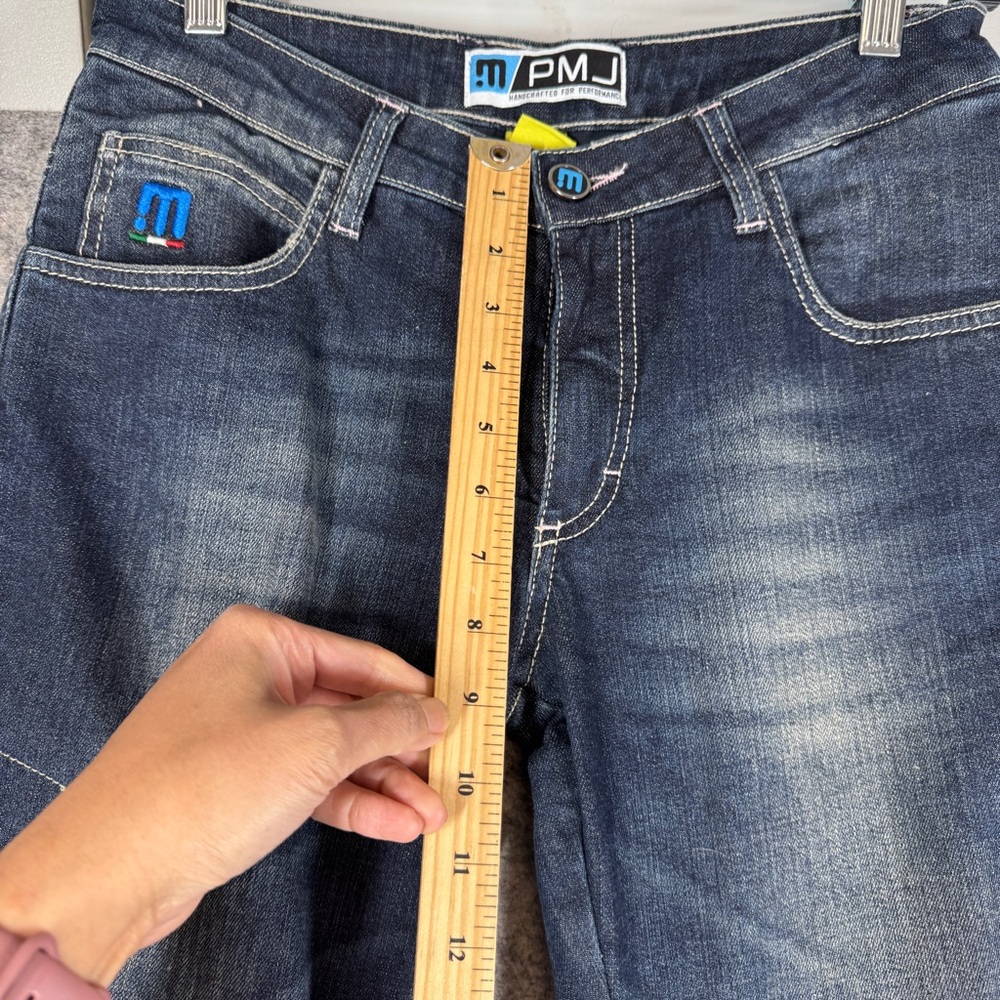 PMJ Motorcycle Jeans Blue Slim Fit Kevlar Riding Pants Size 27 Moto Padded Knee - Picture 4 of 16
